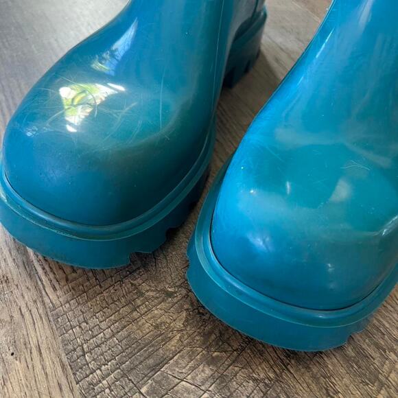 Bottega Veneta Puddle Boots • Size EU 39 (Unisex) • Teal Rubber Ankle Boots • - Picture 6 of 6